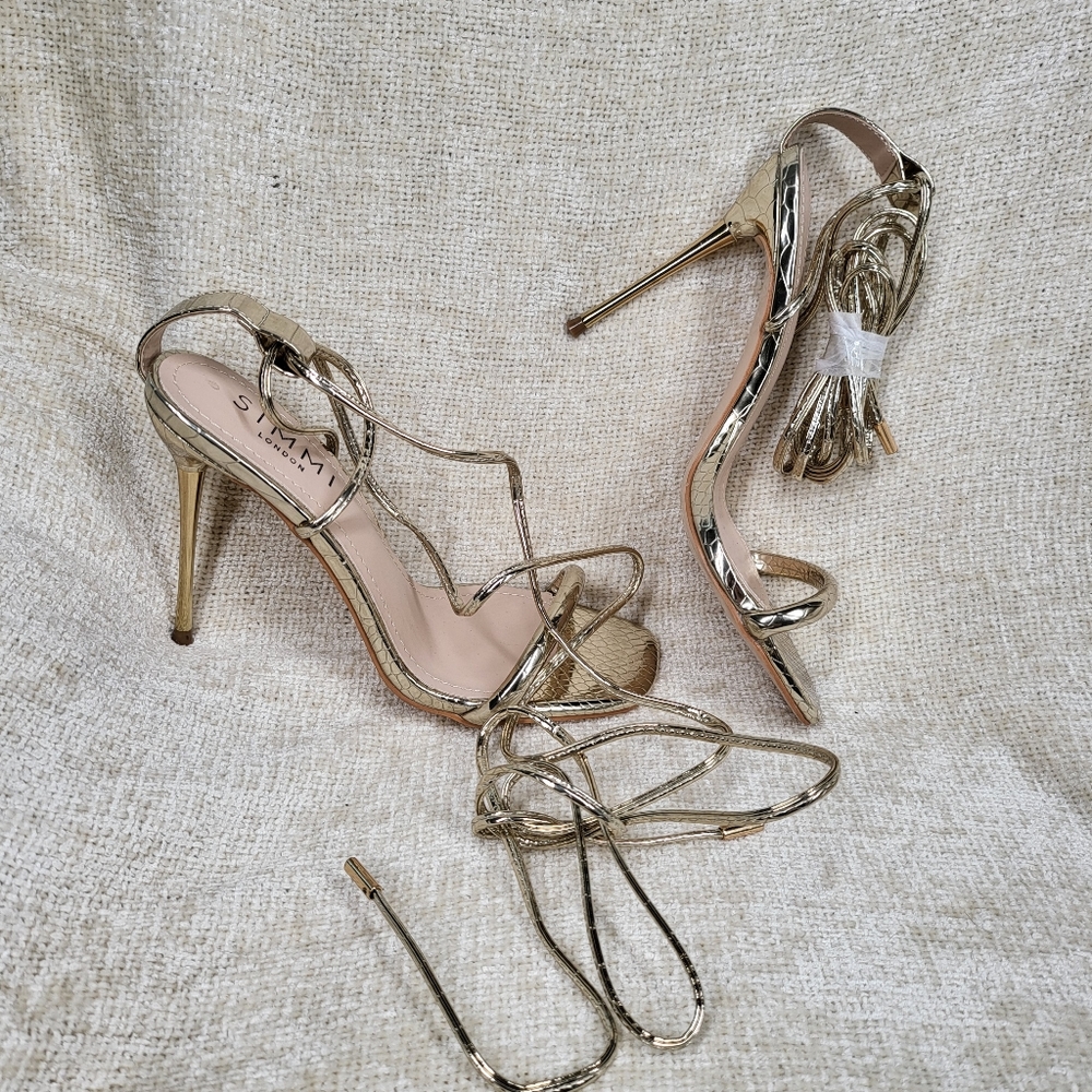 Simmi London Jamaica ankle tie heeled sandals - Picture 2 of 5